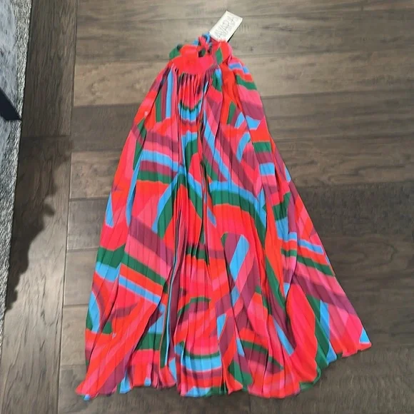 NWT Flying Tomato Halter Neck Pleated Swing Dress Sz M - Picture 8 of 12